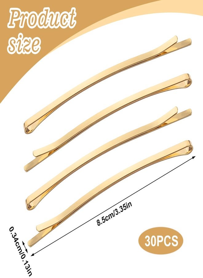 Tyqour 30pcs Jumbo Bobby Pins 3.35 Inch Long Bobby Pins for Thick Updo Hair, Metal Hair Clips Hairpins Hair Accessories for Women, Gold Long Hair Pins Hair Clips Hairpins Hair Accessories - Image 2